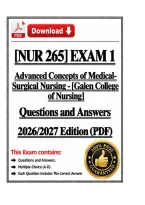 NUR 265 Exam 1 &vert; Advanced Concepts of Medical-Surgical Nursing &vert; Galen College &vert; Q & A &vert; 2026&sol;2027 100&percnt;Pass &lpar;PDF&rpar; 