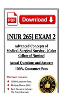 NUR 265 Exam 2 &vert; Medical-Surgical Nursing &vert; Galen College &vert; Q & A &vert; 2026&sol;2027 100&percnt;Correct &lpar;PDF&rpar; 