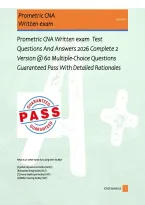 Prometric CNA Written exam Test Questions And Answers 2026 Complete 2 Version &commat; 60 Multiple-Choice Questions Guaranteed Pass With Detailed Rationales