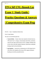 FINA 365 UNL Jinsook Lee Exam 1 &vert; Study Guide &vert; Practice Questions & Answers &vert; Comprehensive Exam Prep&NewLine;