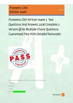 Prometric CNA Written exam 2 Test &NewLine;Questions And Answers 2026 Complete 2 &NewLine;Version &commat; 60 Multiple-Choice Questions &NewLine;Guaranteed Pass With Detailed Rationales  