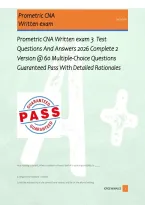 Prometric CNA Written exam 3 Test &NewLine;Questions And Answers 2026 Complete 2 &NewLine;Version &commat; 60 Multiple-Choice Questions &NewLine;Guaranteed Pass With Detailed Rationales