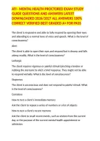 ATI - MENTAL HEALTH PROCTORED EXAM STUDY GUIDE QUESTIONS AND ANSWERS LATEST DOWNLOADED 2026&sol;2027 ALL ANSWERS 100&percnt; CORRECT VERIFIED BEST GRADED A&plus; FOR PASS