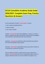 SCCJA Cumulative Academy Study Guide &NewLine;2026&sol;2027&colon; Complete Exam Prep&comma; Practice Questions & Answers &NewLine; &NewLine;
