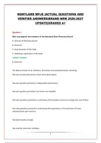 MARYLAND MPJE &vert;ACTUAL QUESTIONS AND VERIFIED ANSWERS&vert;BRAND NEW 2026-2027 UPDATE&vert;GRADED A&plus;
