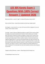 LES 305 Koretz Exam 1&NewLine;Questions With 100&percnt; Correct&NewLine;Answers &vert; Updated 2026
