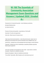 M-100 The Essentials of&NewLine;Community Association&NewLine;Management Exam Questions and&NewLine;Answers &vert; Updated 2026 &vert; Graded&NewLine;A&plus;