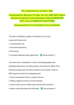 ATI comprehensive predictor ONE  &NewLine;Comprehensive Resource To Help You Ace 2026-2027 Exams &NewLine;Includes Frequently Tested Questions With ELABORATED &NewLine;100&percnt; Correct COMPLETE SOLUTIONS &NewLine;Guaranteed Pass First Attempt&excl;&excl; Current Update&excl;&excl; 