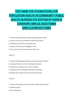 Foundations for Population Health in Community&sol;Public Health Nursing&comma; 6th Edition by Marcia Stanhope &mdash; Test Bank