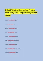  &NewLine;SkillsUSA Medical Terminology Practice &NewLine;Exam 2026&sol;2027&colon; Complete Study Guide & Review &NewLine;
