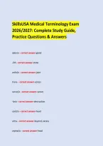  &NewLine;SkillsUSA Medical Terminology Exam &NewLine;2026&sol;2027&colon; Complete Study Guide&comma; Practice Questions & Answers &NewLine;