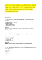 ATI RN ADULT MEDICAL SURGICAL EDITION 12&period;0 ACTUAL EXAM 2026 &vert; Complete Test Bank Chapters 1&ndash;69 &vert; 500 Exam-Style Questions with Verified Answers &vert; Pass Guaranteed - A&plus; Graded