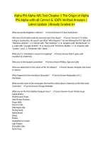 Alpha Phi Alpha ARL Test Chapter 1 The Origin of Alpha Phi Alpha with all Correct & 100&percnt; Verified Answers &vert;Latest Update &vert;Already Graded A&plus;