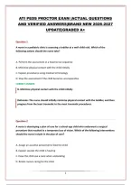 ATI PEDS PROCTOR EXAM &vert;ACTUAL QUESTIONS &NewLine;AND VERIFIED ANSWERS&vert;BRAND NEW 2026-2027 &NewLine;UPDATE&vert;GRADED A&plus; 
