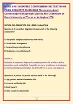 NURS 5461 MODIFIED COMPREHENSIVE TEST BANK &NewLine;EXAM 2026-2027 NURS 5461 Flashcards Adult &NewLine;Gerontology Management Across the Continuum of &NewLine;Care University of Texas at Arlington UTA