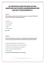 ATI PEDIATRICS PROCTOR EXAM &vert;ACTUAL &NewLine;QUESTIONS AND VERIFIED ANSWERS&vert;BRAND NEW &NewLine;2026-2027 UPDATE&vert;GRADED A&plus;