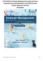 Test Bank for Strategic Management Concepts and Cases Competitiveness and Globalization 14e Michael &NewLine;Hitt&comma; Duane Ireland&comma; Robert Hoskisson&comma; Jeffrey Harrison &lpar;All Chapters 100&percnt; Original Verified&comma; A&plus; Grade&rpar;
