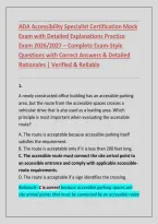 ADA Code Enforcement Code Compliance &NewLine;Practice Questions and Review 2026&sol;2027 &ndash; &NewLine;Complete Exam-Style Questions with Correct &NewLine;Answers & Detailed Rationales &vert; Verified & &NewLine;Reliable&period; 