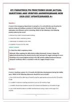 ATI PEDIATRICS PN PROCTORED EXAM &vert;ACTUAL &NewLine;QUESTIONS AND VERIFIED ANSWERS&vert;BRAND NEW &NewLine;2026-2027 UPDATE&vert;GRADED A&plus;