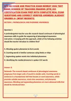 STR 293 EXAM AND PRACTICE EXAM NEWEST 2026 TEST &NewLine;BANK&vert; SCIENCE OF TEACHING READING &lpar;STR&rpar; 293 &NewLine;CERTIFICATION EXAM PREP WITH COMPLETE REAL EXAM &NewLine;QUESTIONS AND CORRECT VERIFIED ANSWERS&sol; ALREADY &NewLine;GRADED A&plus; &lpar;MOST RECENT&excl;&excl;&rpar; 