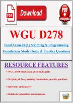 WGU D278 Final Exam 2026 &vert; Scripting & Programming Foundations Study Guide & Practice Questions