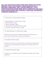 ESL 154 CERTIFICATION EXAM AND PRACTICE EXAM &NewLine;NEWEST 2026 TEST BANK&vert; TEXES ENGLISH AS A &NewLine;SECOND LANGUAGE &lpar;ESL&rpar; SUPPLEMENTAL &lpar;154&rpar; &NewLine;CERTIFICATION EXAM PREP WITH COMPLETE 350 REAL &NewLine;EXAM QUESTIONS AND CORRECT VERIFIED ANSWERS&sol; &NewLine;ALREADY GRADED A&plus; &NewLine; &NewLine;
