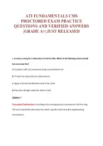 ATI FUNDAMENTALS CMS&NewLine;PROCTORED EXAM PRACTICE&NewLine;QUESTIONS AND VERIFIED ANSWERS&NewLine;&vert;GRADE A&plus;&vert; JUST RELEASED