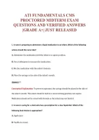 ATI FUNDAMENTALS CMS&NewLine;PROCTORED MIDTERM EXAM&NewLine;QUESTIONS AND VERIFIED ANSWERS&NewLine;&vert;GRADE A&plus;&vert; JUST RELEASED
