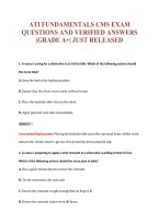 ATI FUNDAMENTALS CMS EXAM&NewLine;QUESTIONS AND VERIFIED ANSWERS&NewLine;&vert;GRADE A&plus;&vert; JUST RELEASED