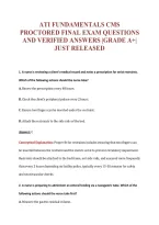 ATI FUNDAMENTALS CMS&NewLine;PROCTORED FINAL EXAM QUESTIONS&NewLine;AND VERIFIED ANSWERS &vert;GRADE A&plus;&vert;&NewLine;JUST RELEASED