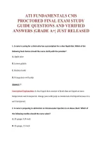 ATI FUNDAMENTALS CMS&NewLine;PROCTORED FINAL EXAM STUDY&NewLine;GUIDE QUESTIONS AND VERIFIED&NewLine;ANSWERS &vert;GRADE A&plus;&vert; JUST RELEASED