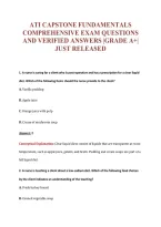 ATI CAPSTONE FUNDAMENTALS&NewLine;COMPREHENSIVE EXAM QUESTIONS&NewLine;AND VERIFIED ANSWERS &vert;GRADE A&plus;&vert;&NewLine;JUST RELEASED