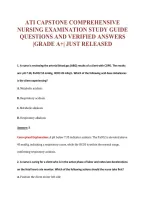 ATI CAPSTONE COMPREHENSIVE&NewLine;NURSING EXAMINATION STUDY GUIDE&NewLine;QUESTIONS AND VERIFIED ANSWERS&NewLine;&vert;GRADE A&plus;&vert; JUST RELEASED