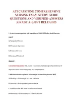 ATI CAPSTONE COMPREHENSIVE&NewLine;NURSING EXAM STUDY GUIDE&NewLine;QUESTIONS AND VERIFIED ANSWERS&NewLine;&vert;GRADE A&plus;&vert; JUST RELEASED