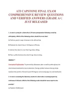 ATI CAPSTONE FINAL EXAM&NewLine;COMPREHENSIVE REVIEW QUESTIONS&NewLine;AND VERIFIED ANSWERS &vert;GRADE A&plus;&vert;&NewLine;JUST RELEASED