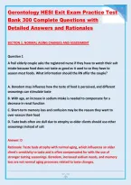 Gerontology HESI Exit Exam Practice Test &NewLine;Bank 300 Complete Questions with &NewLine;Detailed Answers and Rationales