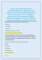 NSG 527 FINAL&sol;WILKES NSG 527 &NewLine;PSYCHOPATHOLOGY&comma; THEORIES&comma;AND &NewLine;ADVANCED CLINICAL MODALITIES FINAL  &NewLine;REAL EXAM WITH ACTUAL CORRECT &NewLine;QUESTIONS AND VERIFIED DETAILED &NewLine;ANSWERS&vert; CURRENTLY TESTING VERSION &vert; &NewLine;ALREADY GRADED A&plus;&vert;NEWEST &vert;2026-2027 