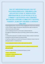 NSG 527 MIDTERM&sol;WILKES NSG 527 &NewLine;PSYCHOPATHOLOGY&comma; THEORIES AND &NewLine;ADVANCED CLINICAL MODALITIES &NewLine;MIDTERM REAL EXAM WITH ACTUAL &NewLine;CORRECT QUESTIONS AND VERIFIED &NewLine;DETAILED ANSWERS&vert; CURRENTLY TESTING &NewLine;VERSION &vert; ALREADY GRADED A&plus;&vert;NEWEST &NewLine;&vert;2026-2027 
