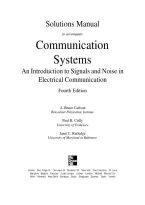 Solutions Manual &NewLine;to accompany &NewLine;Communication &NewLine;Systems &NewLine;An Introduction to Signals and Noise in &NewLine;Electrical Communication &NewLine;Fourth Edition