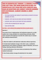 HESI PN GERONTOLOGY VERSION 1 & VERSION 2 NEWEST &NewLine;2026&sol; 2027 FINAL TEST BANK EXAM&vert; EVOLVE HESI &lpar;PN&rpar; &NewLine;GERONTOLOGY EXIT EXAM PREP WITH COMPLETE REAL &NewLine;EXAM 400 QUESTIONS AND CORRECT VERIFIED ANSWERS &NewLine;WITH RATIONALES &sol; ALREADY GRADED A&plus; &lpar;MOST &NewLine;RECENT&excl;&excl;&rpar; 