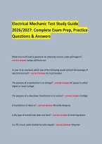  &NewLine;Electrical Mechanic Test Study Guide &NewLine;2026&sol;2027&colon; Complete Exam Prep&comma; Practice Questions & Answers &NewLine;  &NewLine;