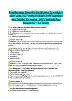 Peer Recovery Specialist Certification Exam Actual Exam 2026&sol;2027 Complete Exam-Style Questions with Detailed Rationales &vert; 100&percnt; Verified &vert; Pass Guaranteed &ndash; A&plus; Graded