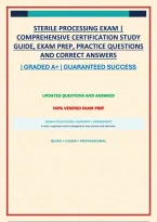 STERILE PROCESSING EXAM &vert; COMPREHENSIVE CERTIFICATION STUDY GUIDE&comma; EXAM PREP&comma; PRACTICE QUESTIONS AND CORRECT ANSWERS