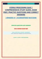 STERILE PROCESSING QUIZ &vert; COMPREHENSIVE STUDY GUIDE&comma; EXAM PREP&comma; PRACTICE QUESTIONS AND CORRECT ANSWERS