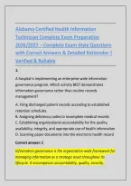 Alabama CHIT &vert; Certified Health Information Technician &ndash; Practice Exam 2026&sol;2027 &vert; Health Information&comma; Coding&comma; Compliance &plus; Verified Answers & Rationales