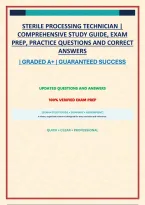 STERILE PROCESSING TECHNICIAN &vert; COMPREHENSIVE STUDY GUIDE&comma; EXAM PREP&comma; PRACTICE QUESTIONS AND CORRECT ANSWERS