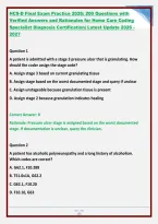 HCS-D Final Exam Practice 2026&colon; 200 Questions with &NewLine;Verified Answers and Rationales for Home Care Coding &NewLine;Specialist Diagnosis Certification&vert; Latest Update 2026 &NewLine;2027