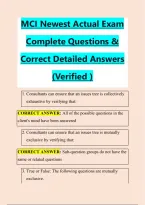 MCI Newest Actual Exam &NewLine;Complete Questions & &NewLine;Correct Detailed Answers &NewLine;&lpar;Verified &rpar; 