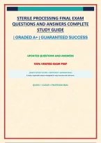 STERILE PROCESSING FINAL EXAM QUESTIONS AND ANSWERS COMPLETE STUDY GUIDE