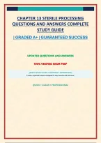 CHAPTER 13 STERILE PROCESSING QUESTIONS AND ANSWERS COMPLETE STUDY GUIDE